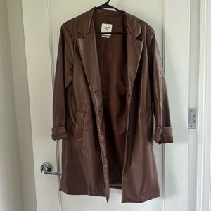 Abercrombie and Fitch Vegan Leather Midi Trench